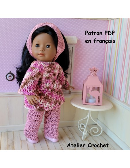 Tunique, pantalon et bandeau patron PDF de crochet pour poupée Ma Corolle