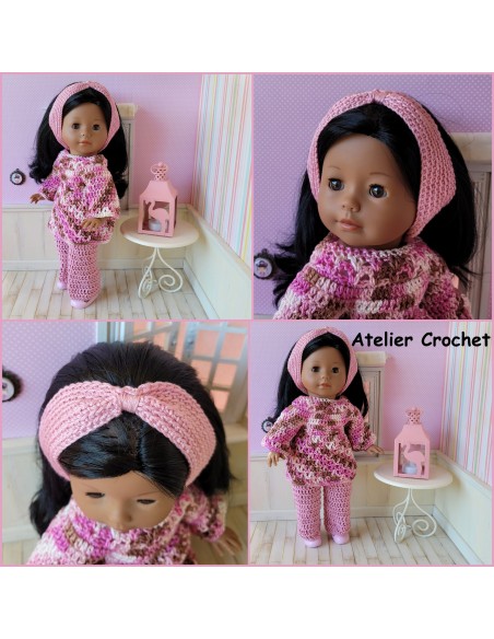 Tunique, pantalon et bandeau patron PDF de crochet pour poupée Ma Corolle