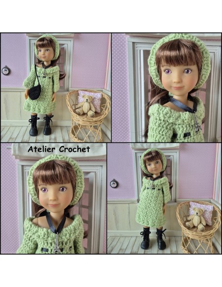 ensemble robe, bandeau et sac au crochet pour poupée Ruby Red Siblies