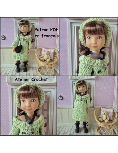 Robe, bandeau et sac patron PDF de crochet pour poupée Ruby Red Siblies