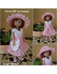 robe, chapeau et sac patron PDF de crochet pour poupée Heartstring doll