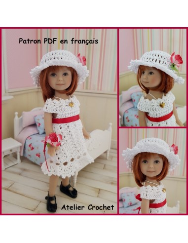 Robe et chapeau patron PDF de crochet pour poupée Heartstring Doll