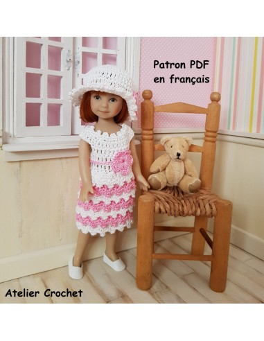 Robe et chapeau patron PDF de crochet pour poupée Heartstring Doll