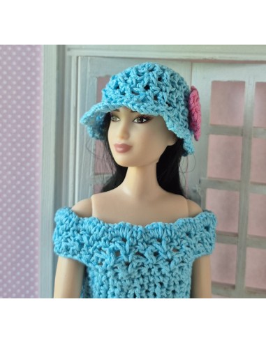 robe, sac et chapeau au crochet pour poupée Barbie Curvy