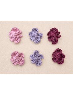 Lot de 6 papillons décoratifs au crochet