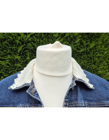 veste en jean customisée au crochet