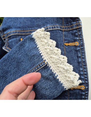 veste en jean customisée au crochet