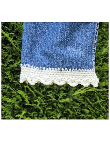 veste en jean customisée au crochet
