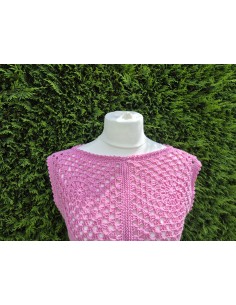 Top rose fait main au crochet 2