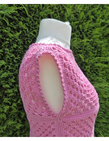 Top rose fait main au crochet