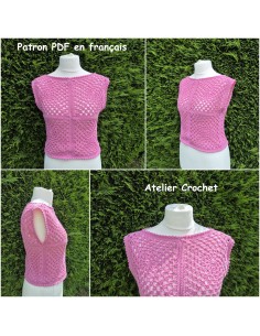 patron PDF d'un top au crochet à base de granny