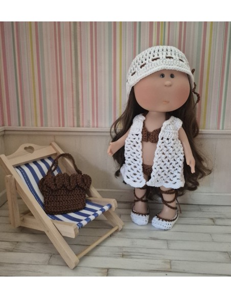 Tenue de plage au crochet pour poupée Mia Nines d'Onil
