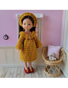 Robe, bandeau et chaussures au crochet pour poupée Paola Reina Las Amigas 2