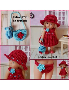 Robe, culotte, chapeau et sac patron PDF de crochet pour Mini Corolline