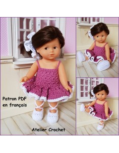 Tenue de danseuse patron PDF de crochet pour poupée mini corolline