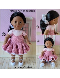 Tenue de danseuse patron PDF de crochet pour poupée ma Corolle