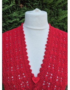 Top rouge fait main au crochet 2