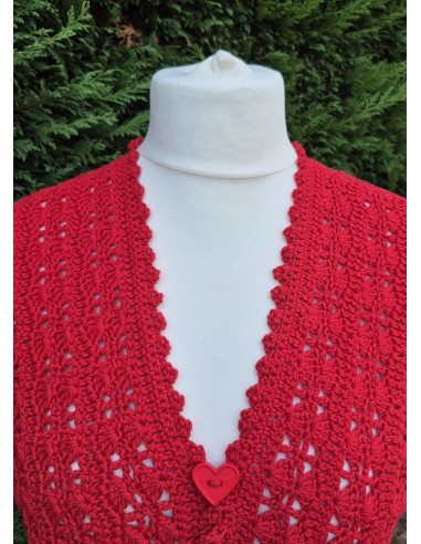 Top rouge fait main au crochet