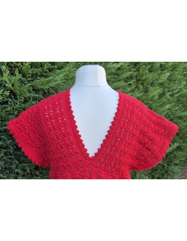 Top rouge fait main au crochet