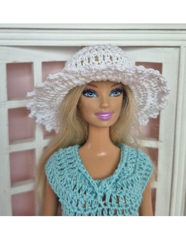 Jupe, top et chapeau au crochet pour Barbie