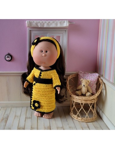 Kimono et bandeau au crochet pour poupée Mia Nines d'Onil
