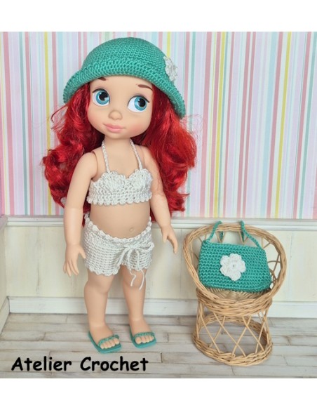 Maillot de bain, chapeau, sac et chaussures de plage pour Disney Animator
