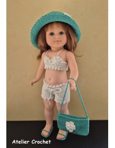 Tenue au crochet Marie-Françoise 40 cm – Ensemble Lagon