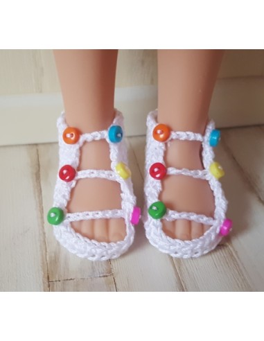 Patron PDF de 7 paires de chaussures au crochet pour poupée Paola Reina Las Amigas