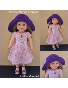 Robe, chapeau et chaussures patron PDF de crochet pour Marie Françoise