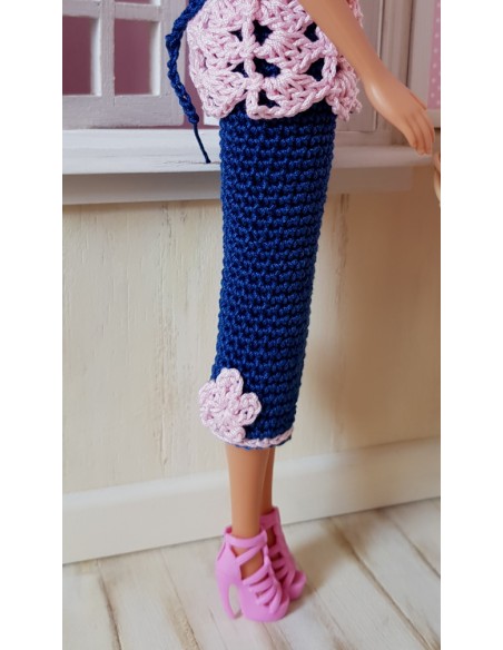 Tunique, pantacourt et chapeau patron PDF de crochet pour poupée Barbie