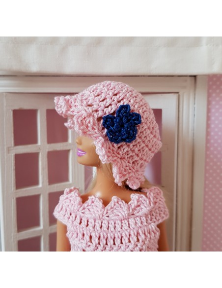 Tunique, pantacourt et chapeau patron PDF de crochet pour poupée Barbie