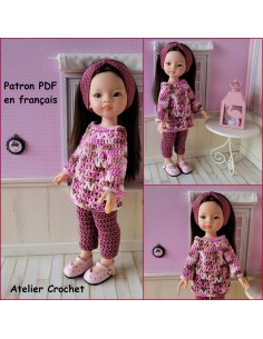 Tunique, pantalon et bandeau patron PDF de crochet pour poupée Paola Reina Las Amigas
