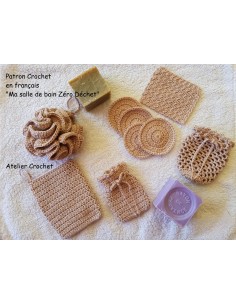 Patron de crochet articles zéro déchet pour la salle de bain