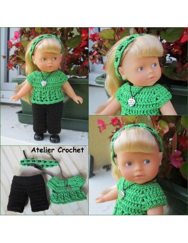Patron PDF d'un duo de tenues au crochet pour poupée mini corolline