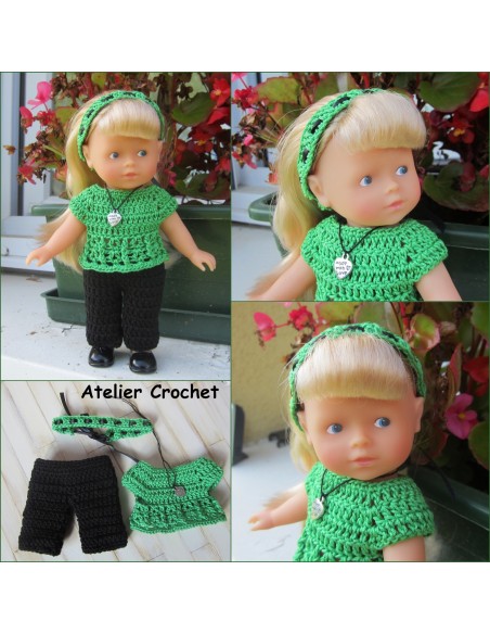 Patron PDF d'un duo de tenues au crochet pour poupée mini corolline
