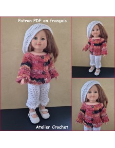 Gilet, pantalon et béret patron PDF de crochet pour poupée Marie Françoise