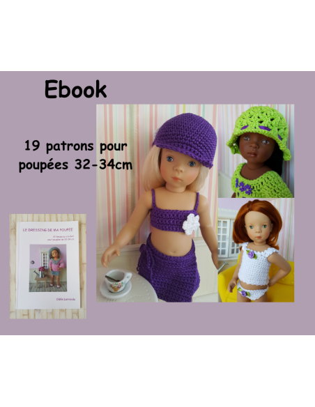 Ebook 19 patrons PDF Crochet poupées 32-34cm