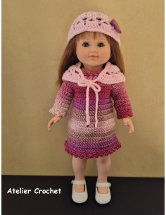 Robe, châle et bonnet au crochet pour Marie Françoise