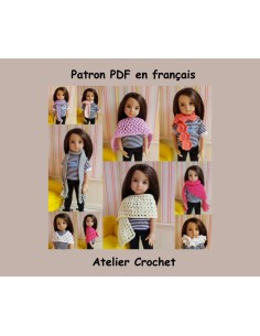 Patron PDF de 10 écharpes au crochet pour poupée de 32-34cm