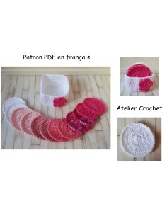 Patron PDF de crochet pour réaliser un panier et des lingettes