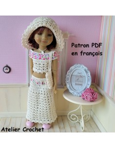 Jupe longue, top, sac et chapeau patron PDF de crochet pour poupée Ruby Red Fashion Friends