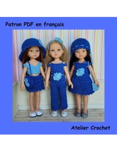 Patron PDF de 3 tenues au crochet pour poupée Paola Reina Las Amigas