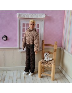 Pull et pantalon au crochet pour poupée Ken de Mattel 2