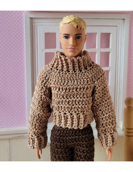 Pull et pantalon au crochet pour poupée Ken de Mattel