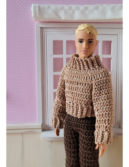 Pull et pantalon au crochet pour poupée Ken de Mattel