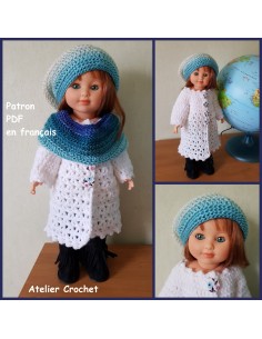 jupe, manteau, col et béret patron PDF de crochet pour poupée Marie Françoise