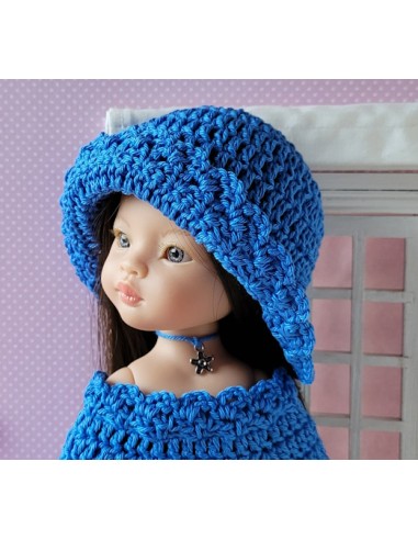 Ensemble robe, ceinture, chapeau et sac au crochet pour poupée Paola Reina Las Amigas