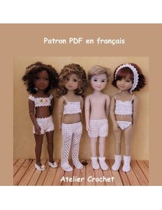 Patron (Tuto) PDF de 4 tenues de lingerie au crochet pour Fashion Friends