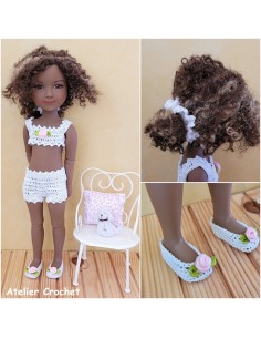 Patron (Tuto) PDF de 4 tenues de lingerie au crochet pour Fashion Friends 2