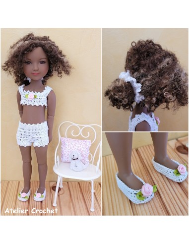 Patron (Tuto) PDF de 4 tenues de lingerie au crochet pour Fashion Friends